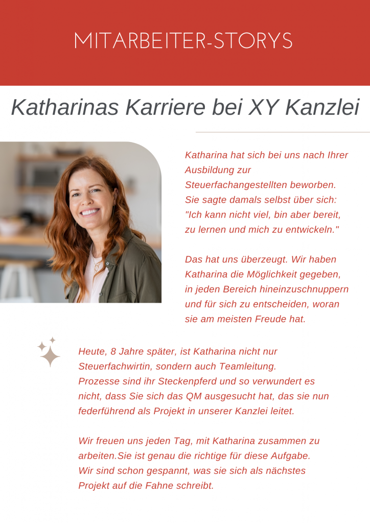 Kanzlei-Storys Katharinas Karriere bei XY Kanzlei
Marion Ketteler Kanzleiprofiling Blog